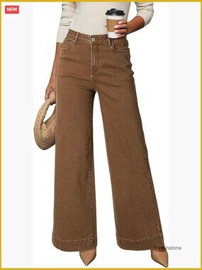 Women's High Waisted Wide Leg Jeans Stretch Denim Pants with Pockets